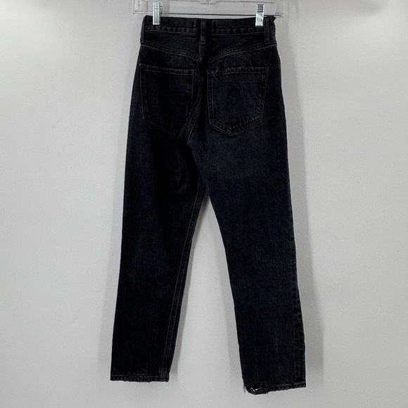 Agolde High Waisted Straight Leg Crop Riley Jeans Black Size 23 - Picture 9 of 9
